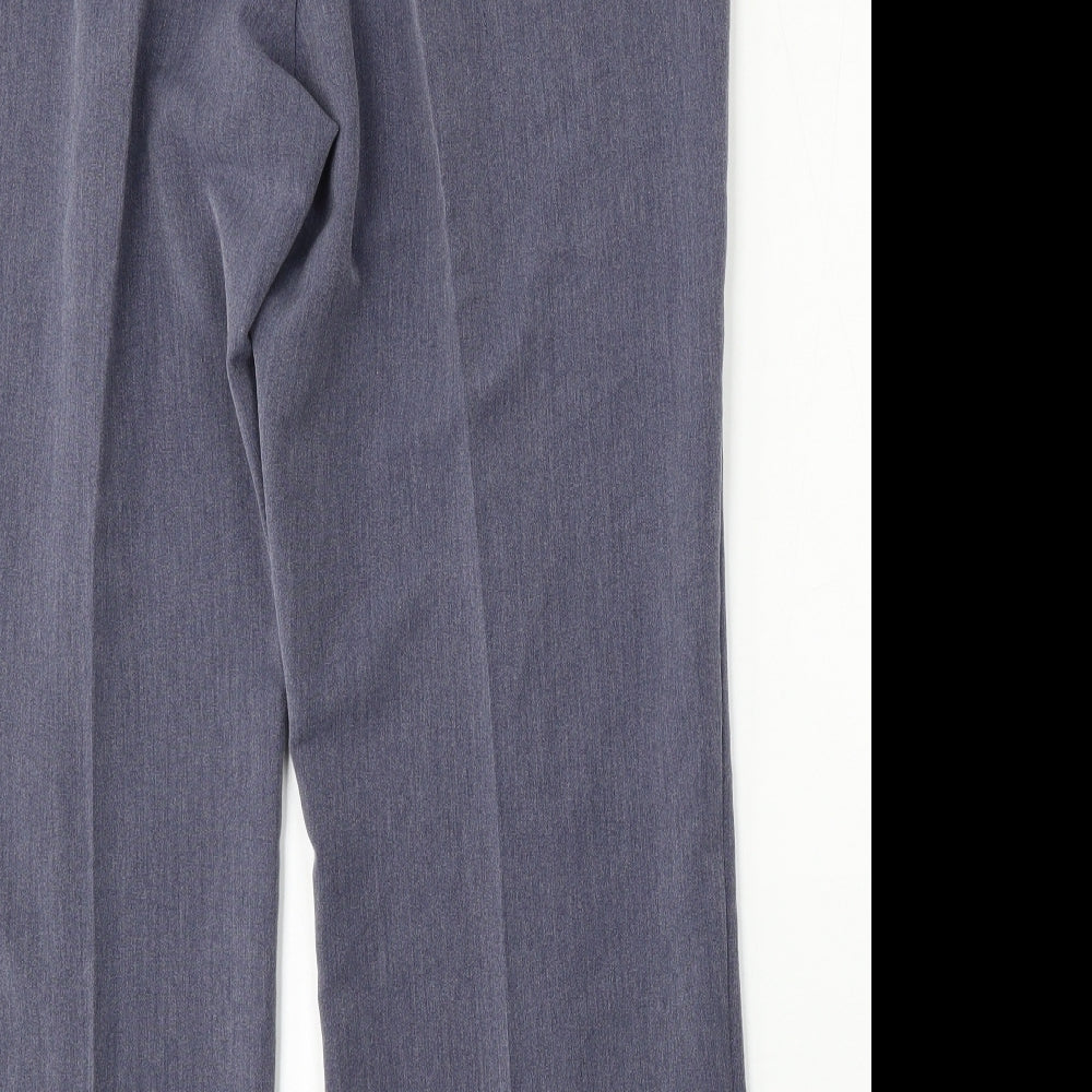Classic Womens Blue Polyester Trousers Size 18 L27 in Regular