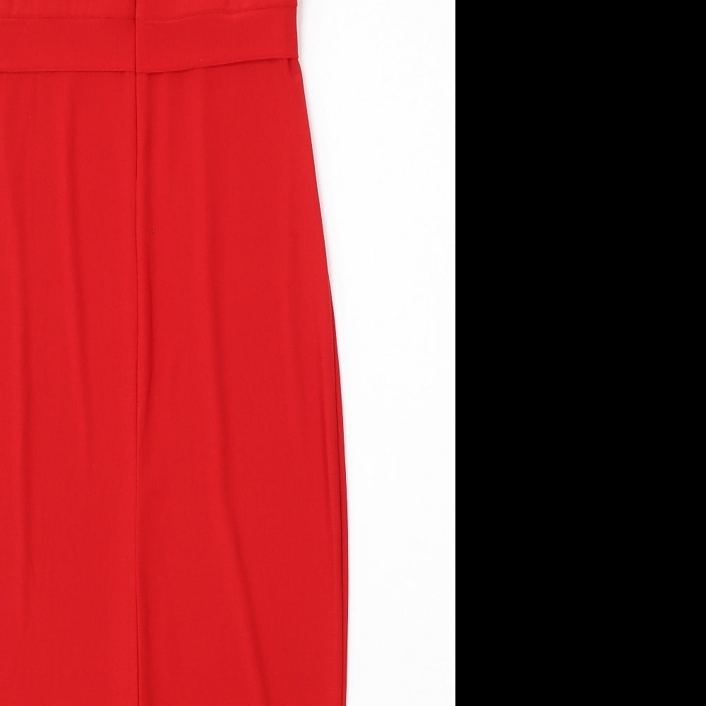 Miusol Womens Red Polyester Pencil Dress Size XS V-Neck