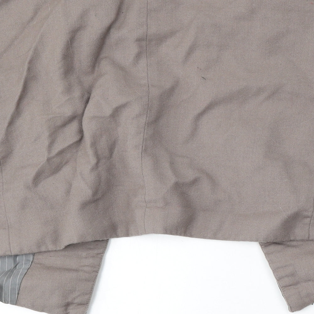 Zara Womens Beige Jacket Size L Hook & Eye