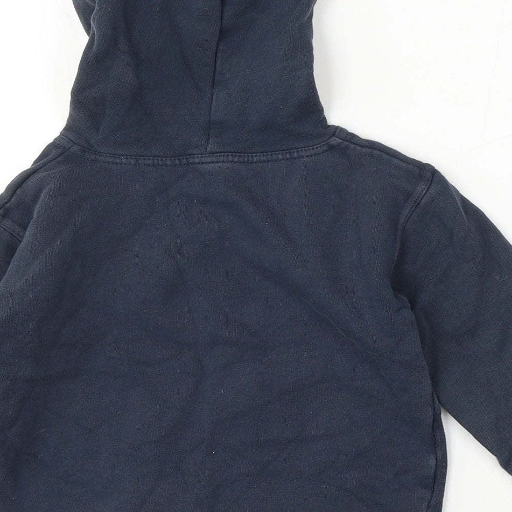Preworn Boys Blue Cotton Pullover Hoodie Size 2-3 Years
