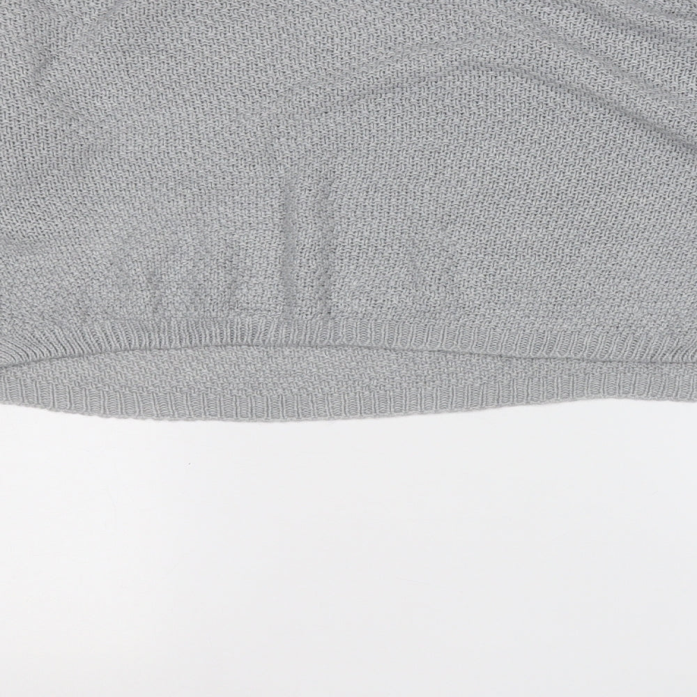 PRETTYLITTLETHING Womens Grey Round Neck Acrylic Pullover Jumper Size M