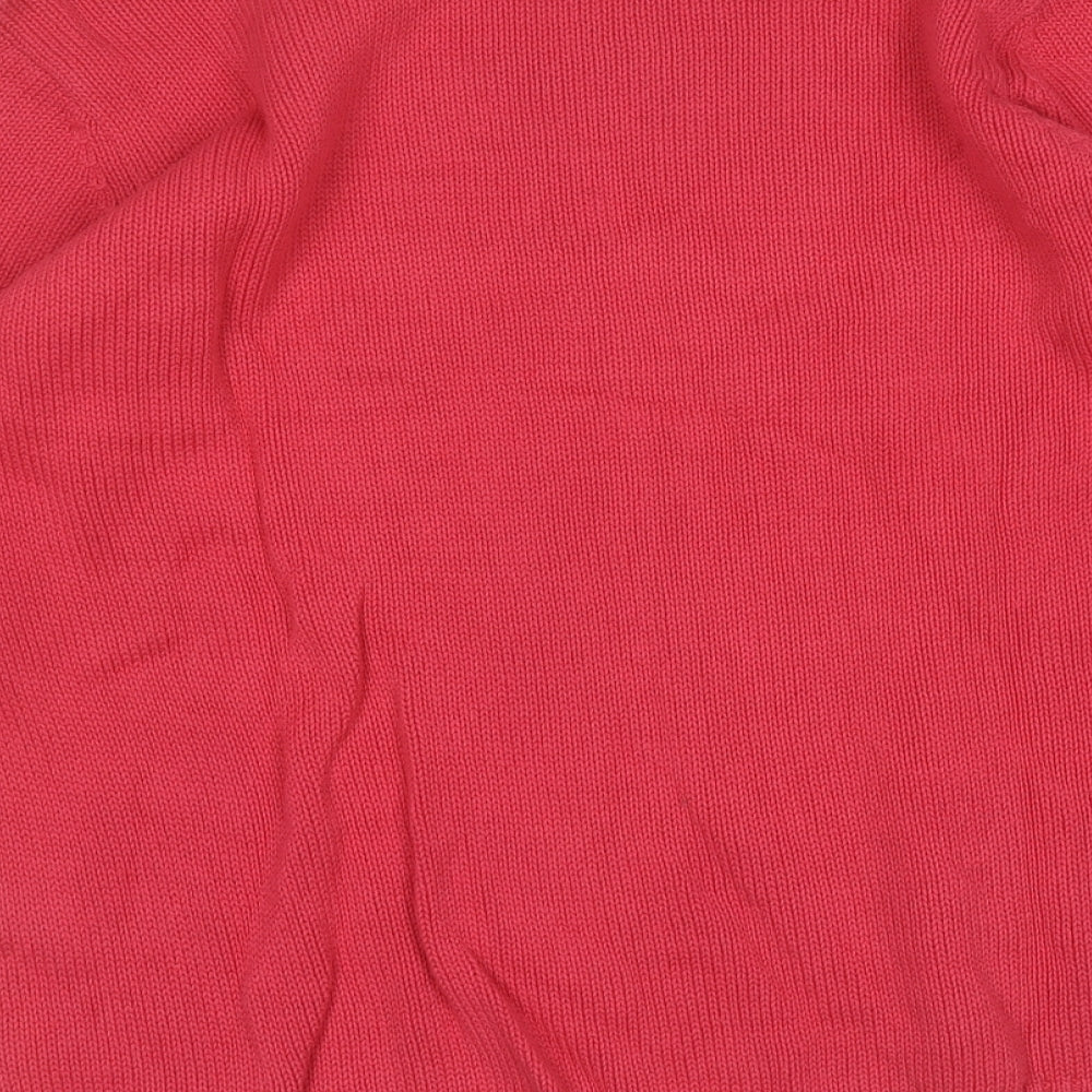 Bonmarché Womens Pink Round Neck Cotton Pullover Jumper Size L