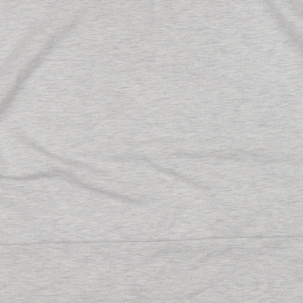 Preworn Womens Grey Cotton Pullover Sweatshirt Size S - Elbow Patches
