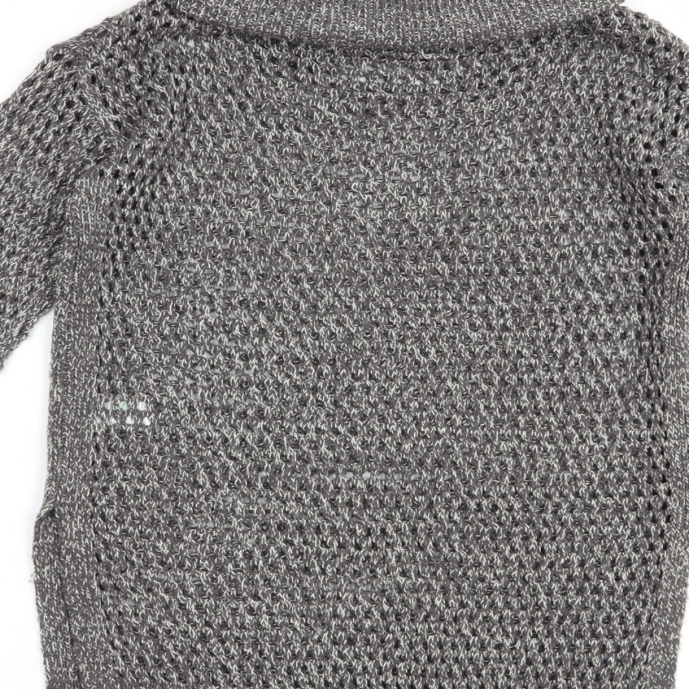 Papaya Womens Grey Roll Neck Acrylic Pullover Jumper Size S