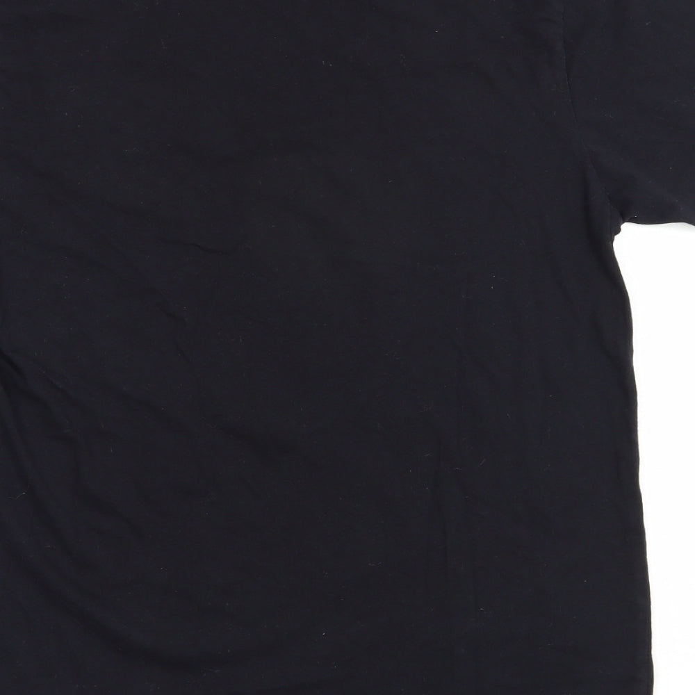 Hallow Scream Womens Black Cotton Basic T-Shirt Size L Crew Neck - Ghost