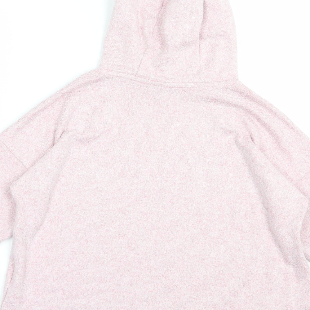 Marks & Spencer Girls Pink Viscose Pullover Hoodie Size 9-10 Years Pullover