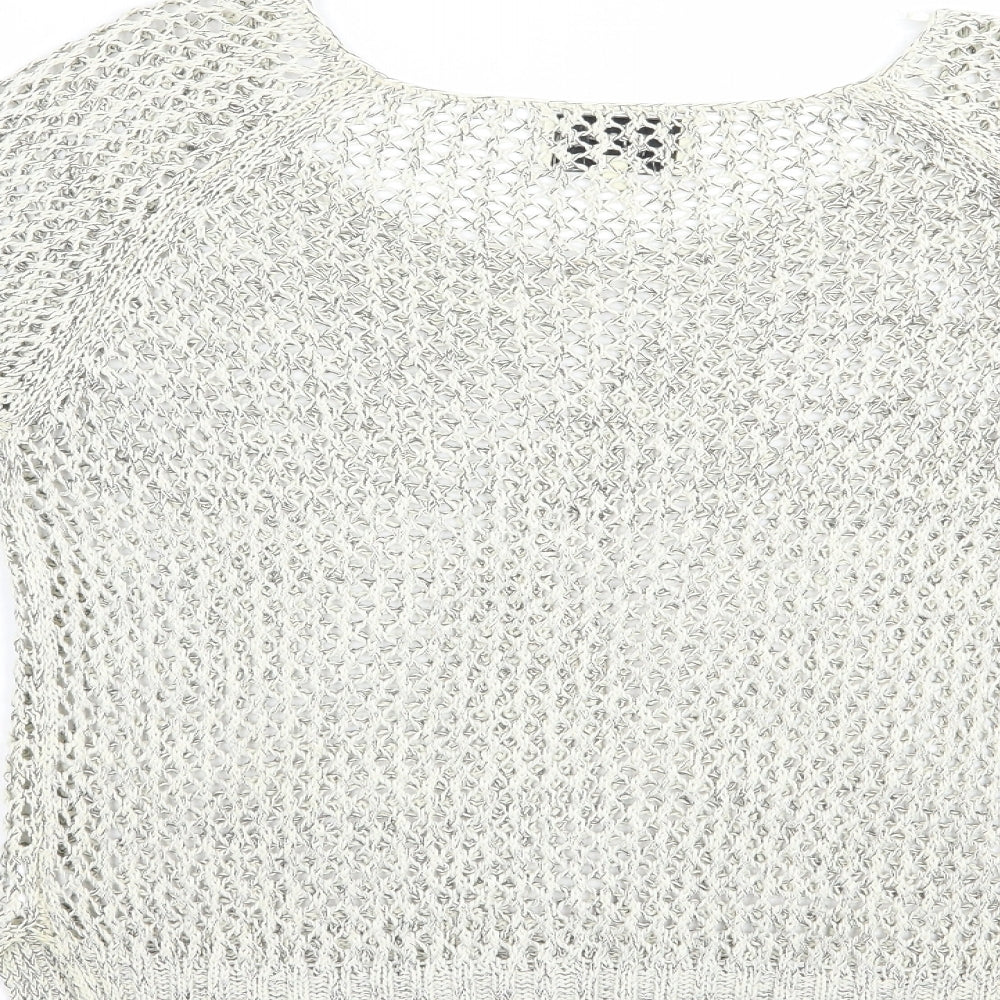 Papaya Womens Grey Boat Neck Camel Pullover Jumper Size 8