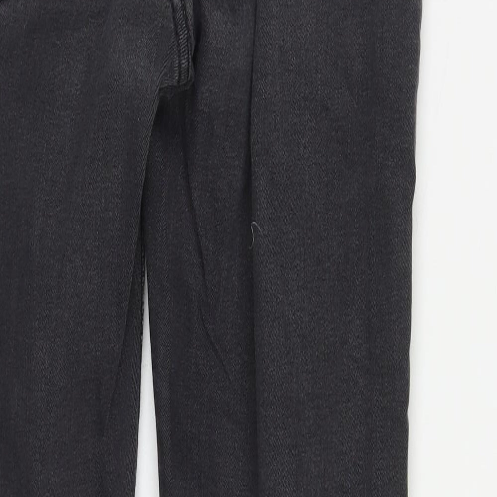 Weekday Womens Black Cotton Straight Jeans Size 28 in L29 in Regular Zip