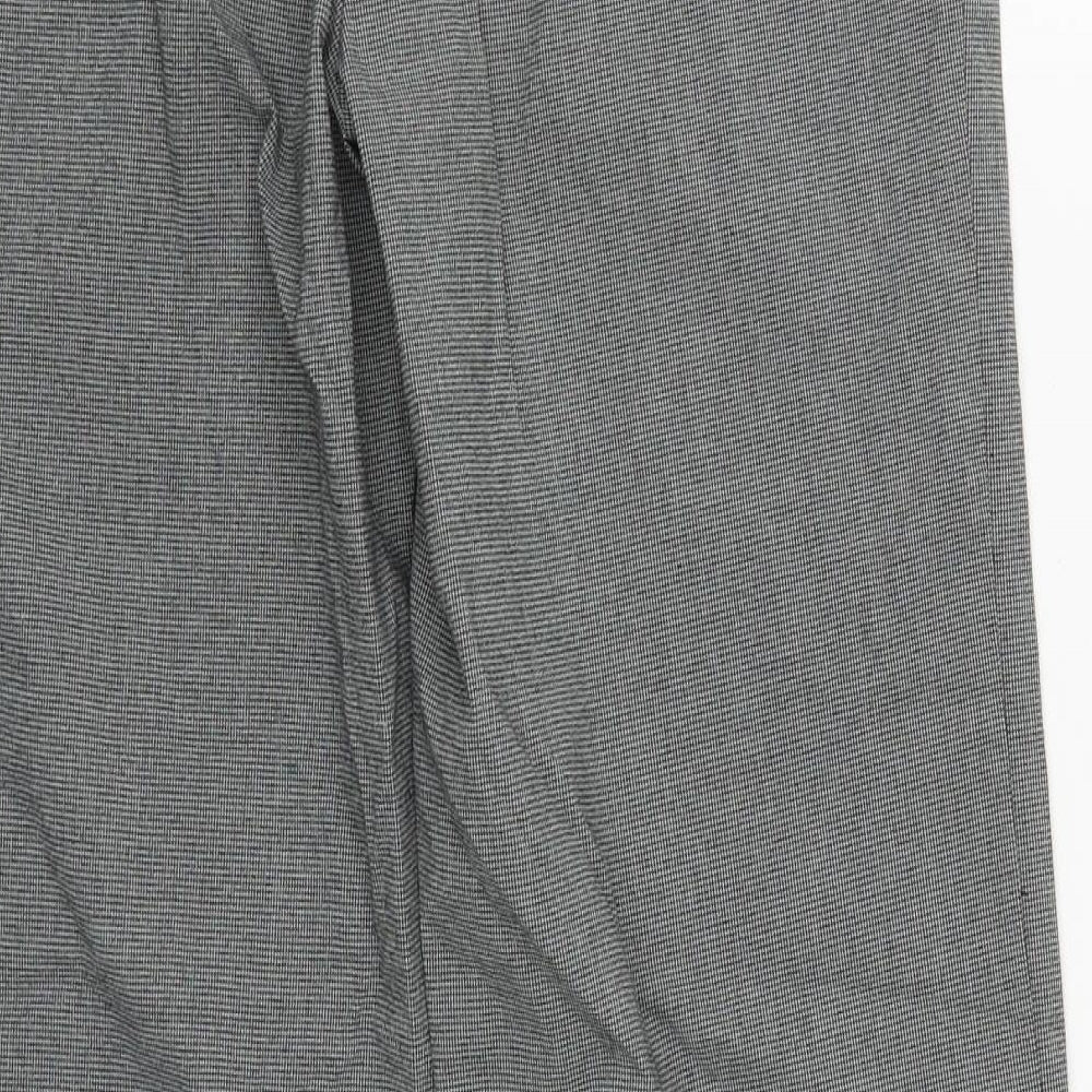 Papaya Womens Grey Polyester Trousers Size 12 L29 in Regular Zip