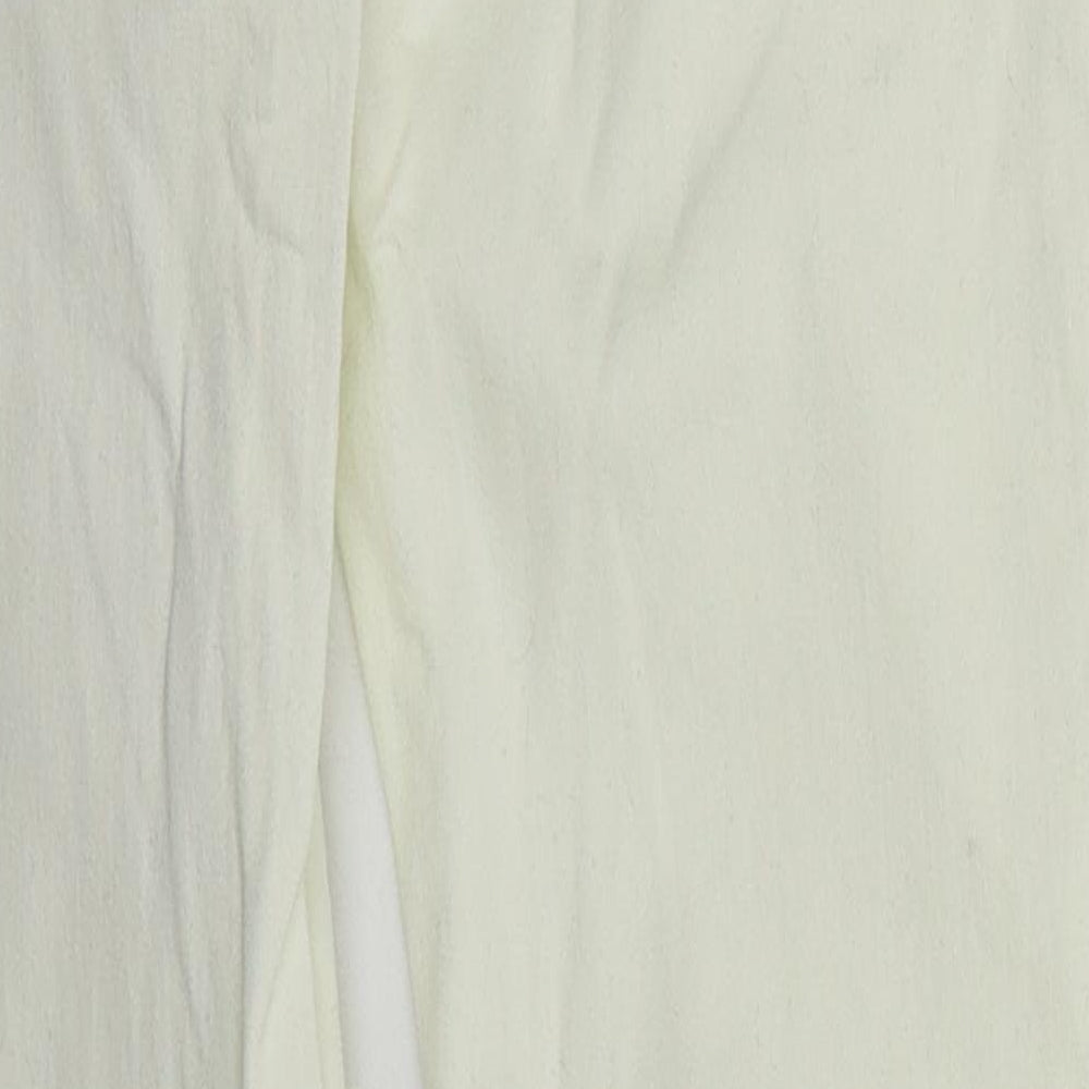 Papaya Womens Ivory Cotton Skinny Jeans Size 10 L30 in Regular Button