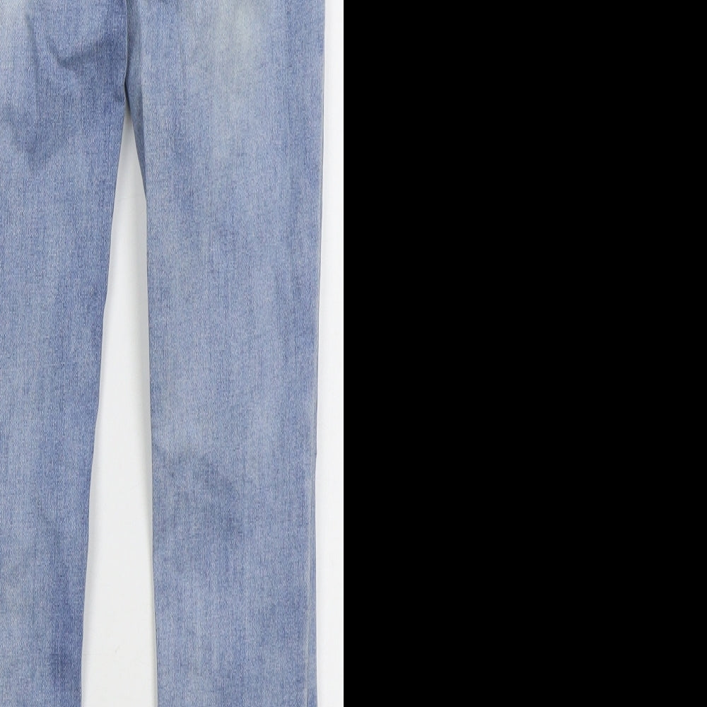 Missguided Womens Blue Cotton Skinny Jeans Size 6 L26 in Regular Button