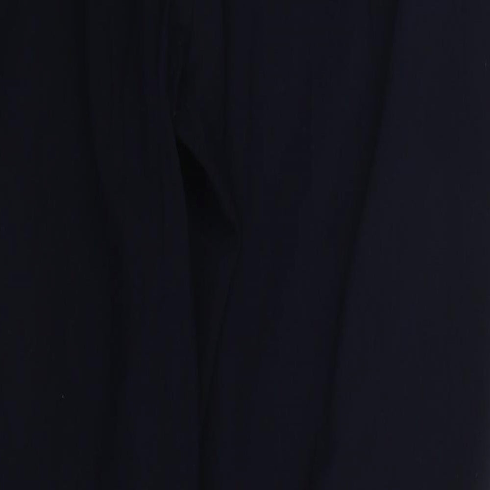 Marks and Spencer Womens Blue Polyester Trousers Size 10 L27 in Regular Hook & Eye