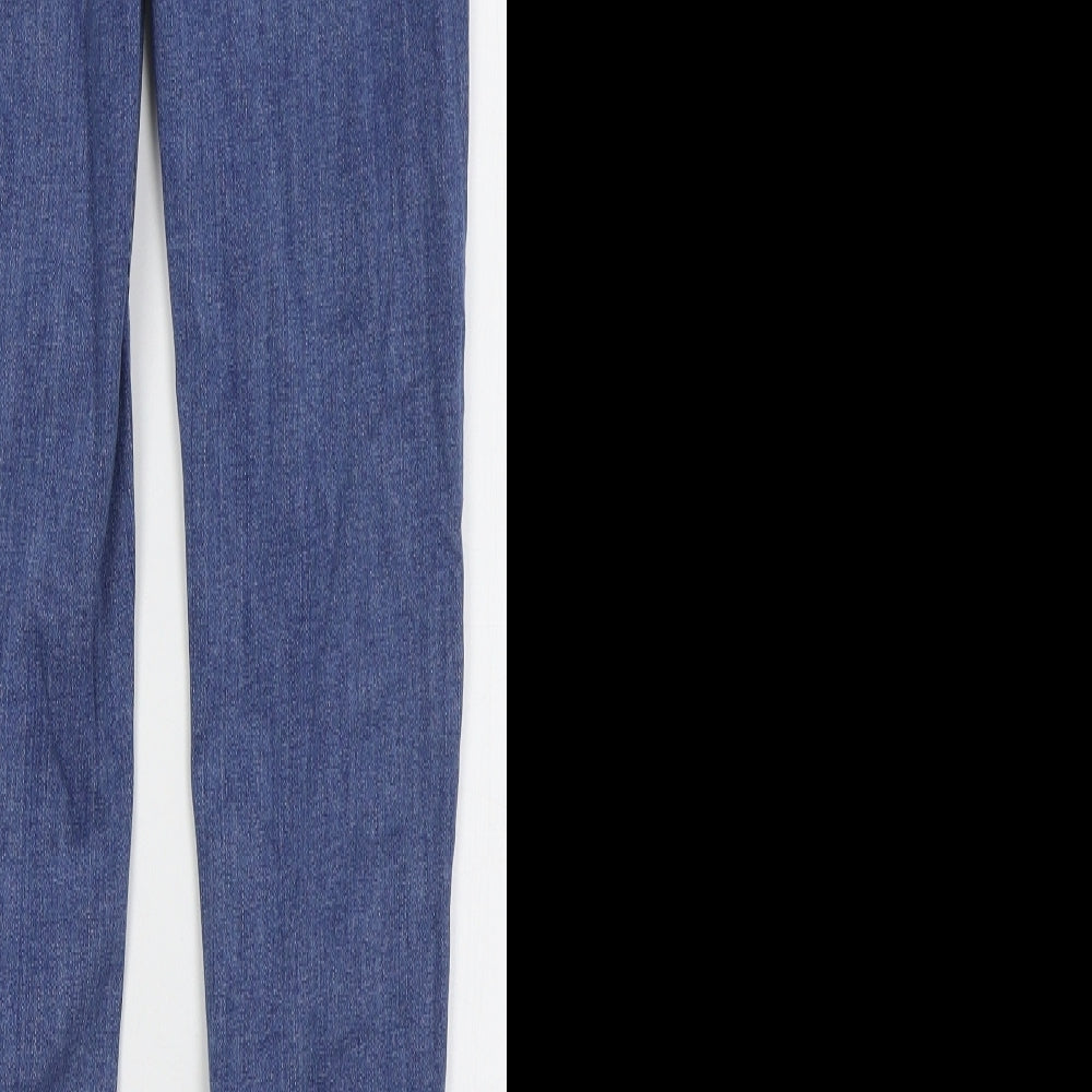 Marks & Spencer Womens Blue Cotton Skinny Jeans Size 26 in L27 in Regular Button