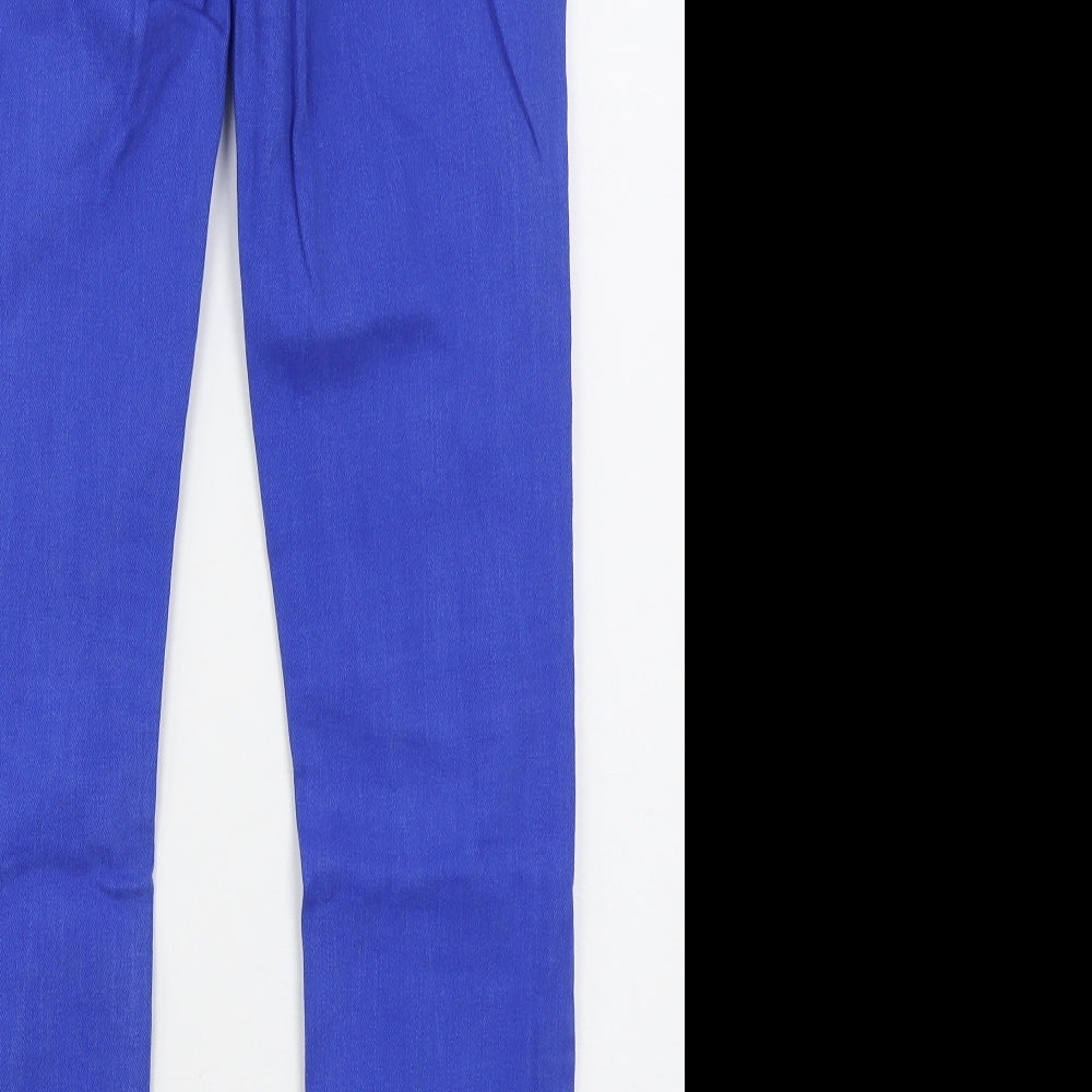 Topshop Womens Blue Cotton Straight Jeans Size 30 in L30 in Regular Button