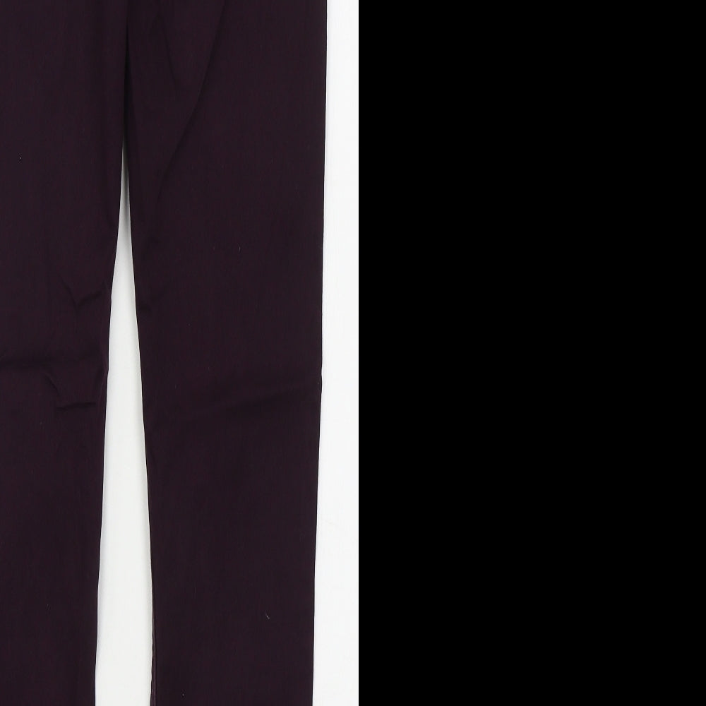 Marks and Spencer Womens Purple Cotton Skinny Jeans Size 8 L29 in Regular Button