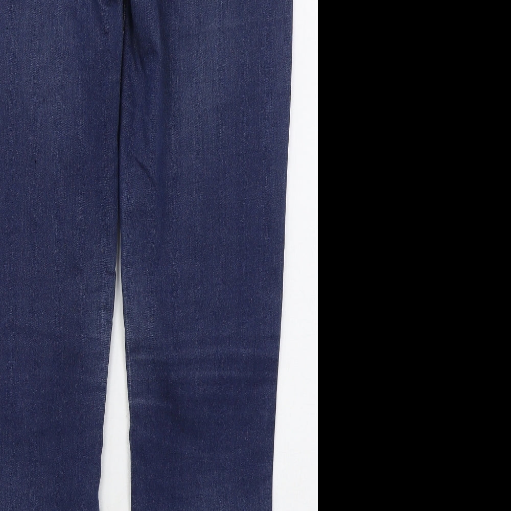 New Look Womens Blue Cotton Skinny Jeans Size 8 L26 in Regular Button
