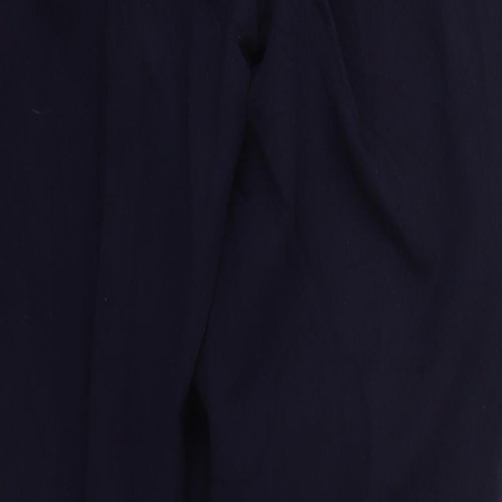 Gentilo Womens Blue Polyester Trousers Size 10 L29.5 in Regular Button