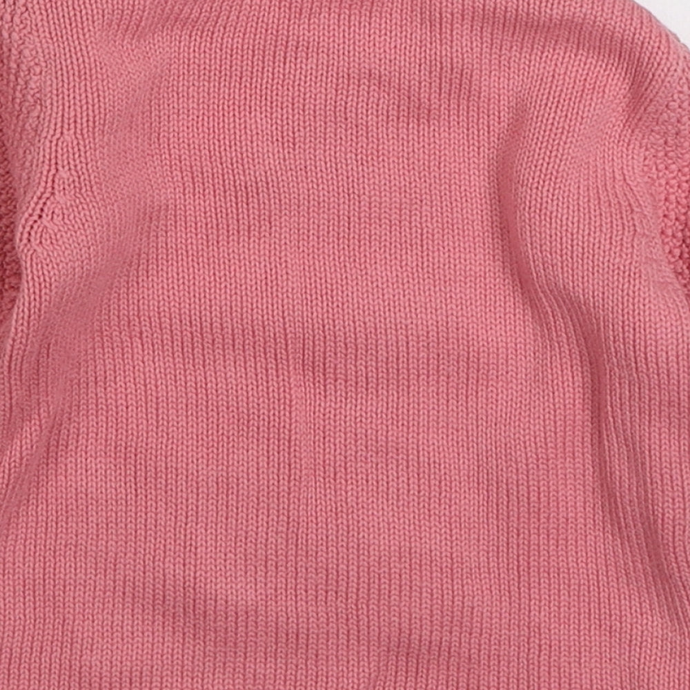 George Girls Pink Cotton Pullover Jumper Size 3-6 Months Button
