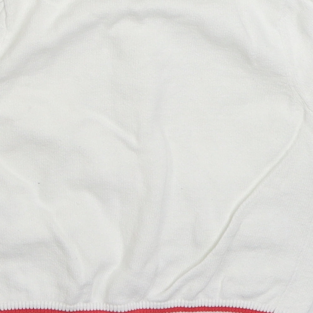 Mothercare Girls White 100% Cotton Cardigan Jumper Size 9-12 Months Button