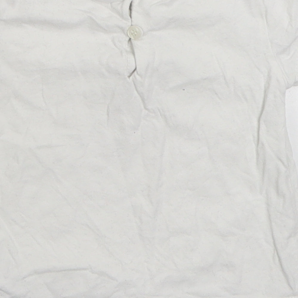 Next White 100% Cotton Basic T-Shirt Size 6-9 Months Round Neck Pullover