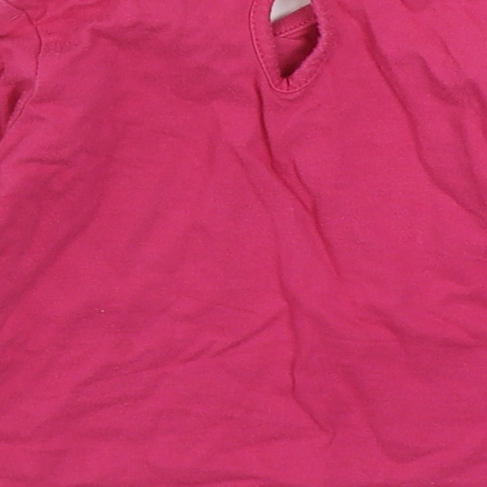 Cherokee Girls Pink 100% Cotton Basic T-Shirt Size 3-6 Months Round Neck Pullover