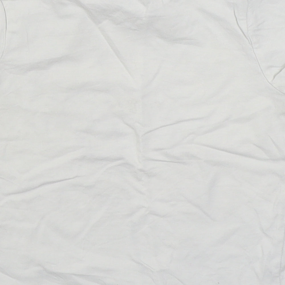 George Boys White 100% Cotton Basic T-Shirt Size 12-18 Months Round Neck Pullover