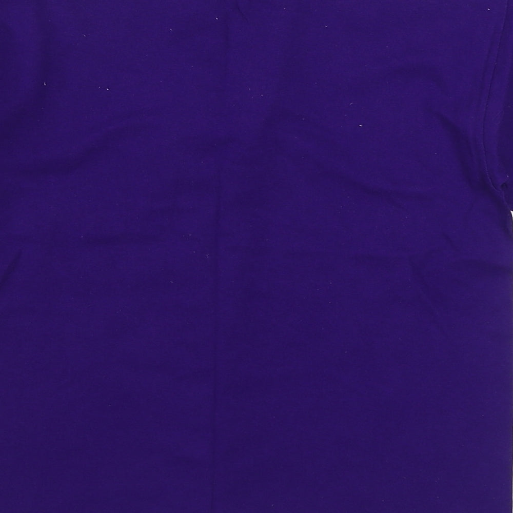 Gilden Boys Purple 100% Cotton Basic T-Shirt Size 7-8 Years Round Neck Pullover