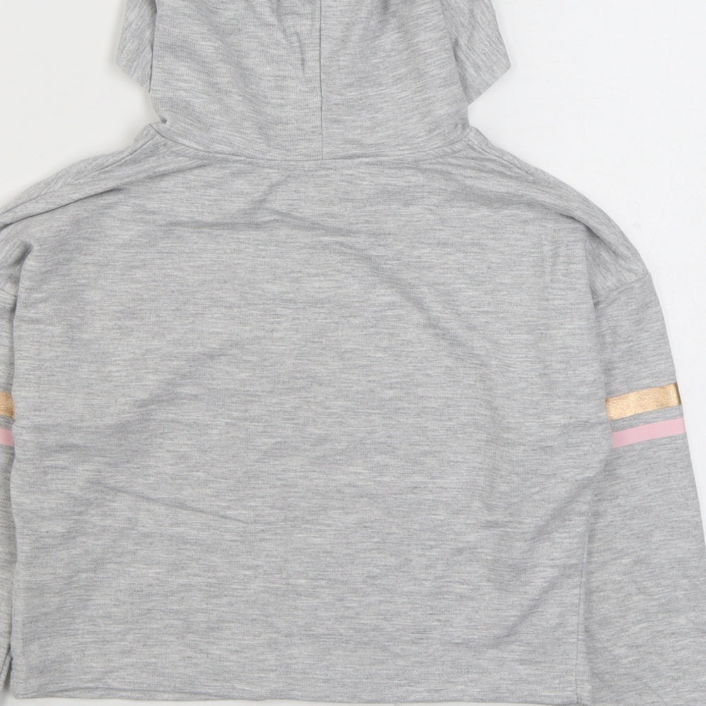 Primark Girls Grey Polyester Pullover Hoodie Size 9-10 Years Pullover
