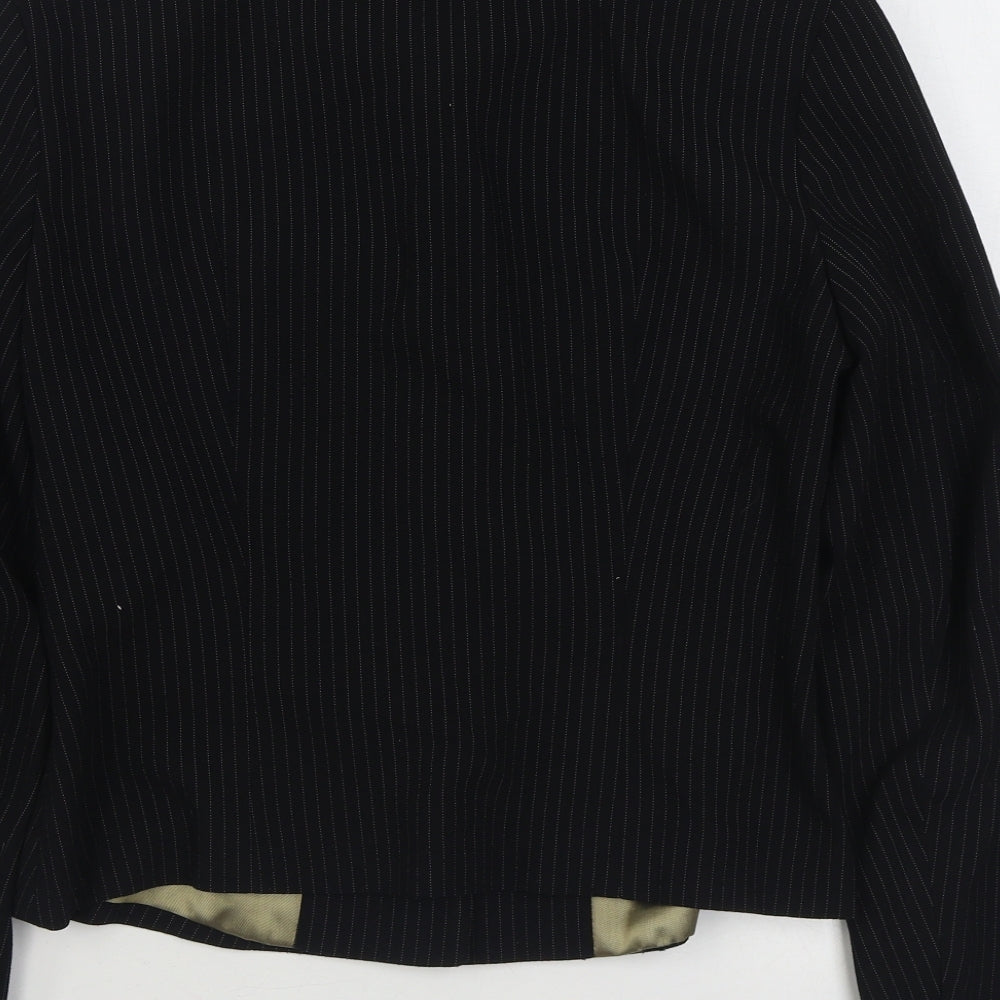 Wallis Womens Black Striped Jacket Blazer Size 10 Button