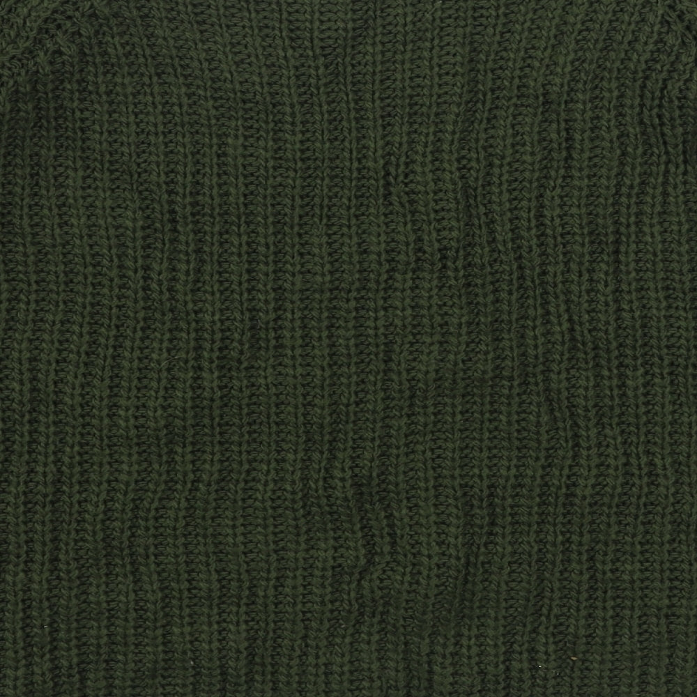 Preworn Womens Green Boat Neck Acrylic Pullover Jumper Size M