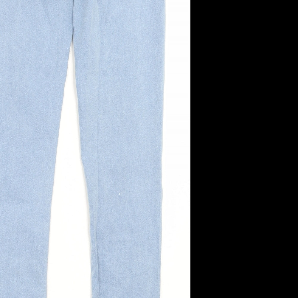 Denim & Co. Girls Black Cotton Skinny Jeans Size 13-14 Years Regular Button