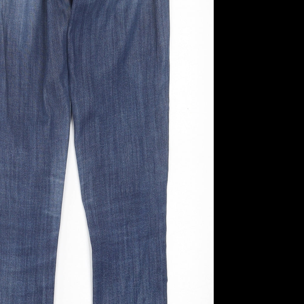 H&M Womens Blue Cotton Skinny Jeans Size 28 in L30 in Regular Button