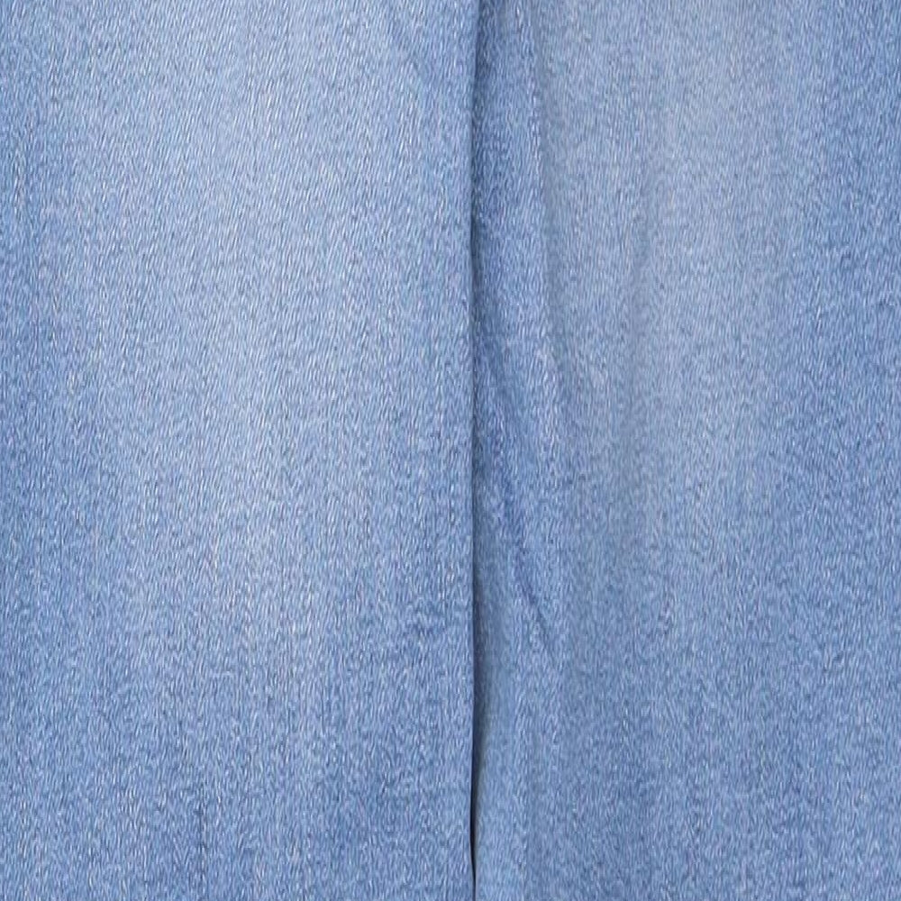 Papaya Womens Blue Cotton Skinny Jeans Size 8 L26 in Regular Button