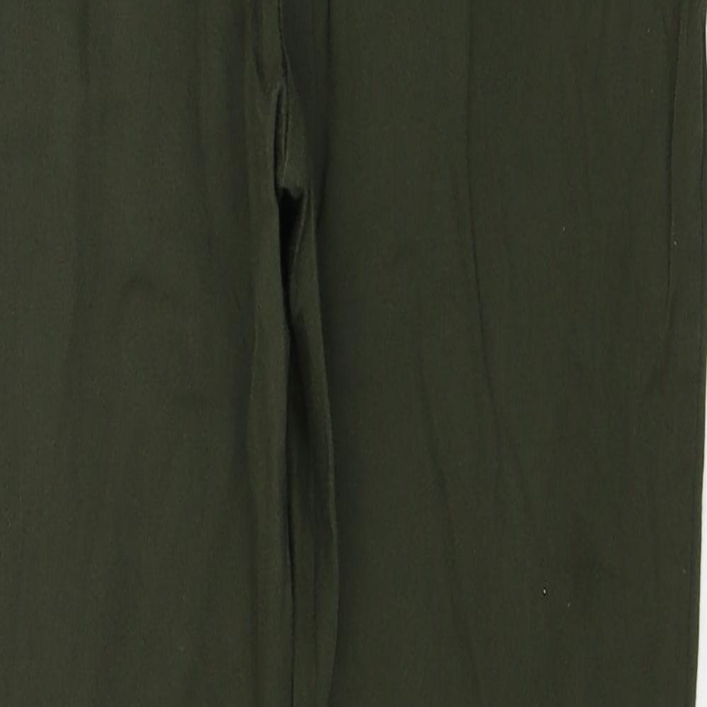 Dorothy Perkins Womens Green Cotton Trousers Size 8 L24 in Regular Button