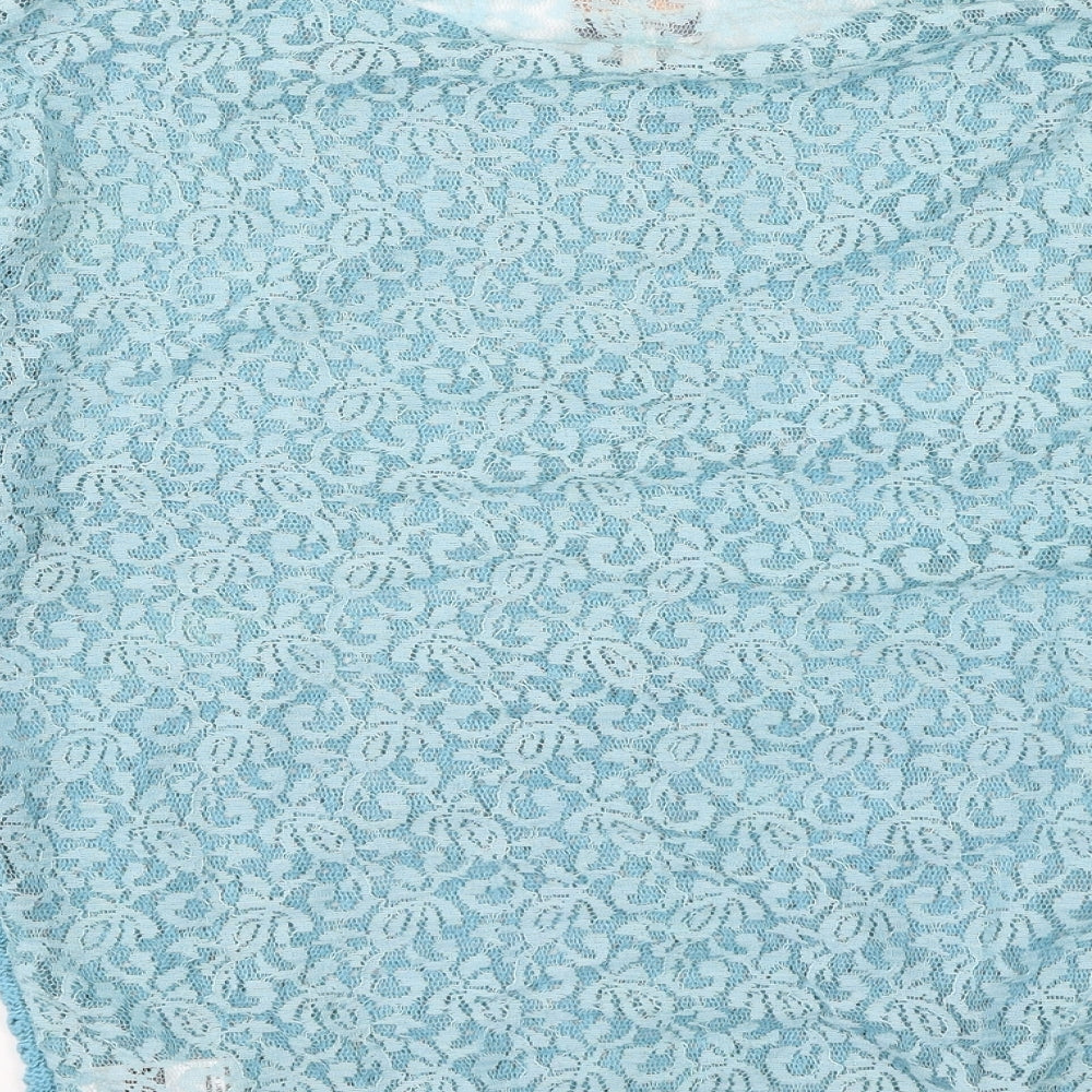 Again Womens Blue Round Neck Cotton Pullover Jumper Size L