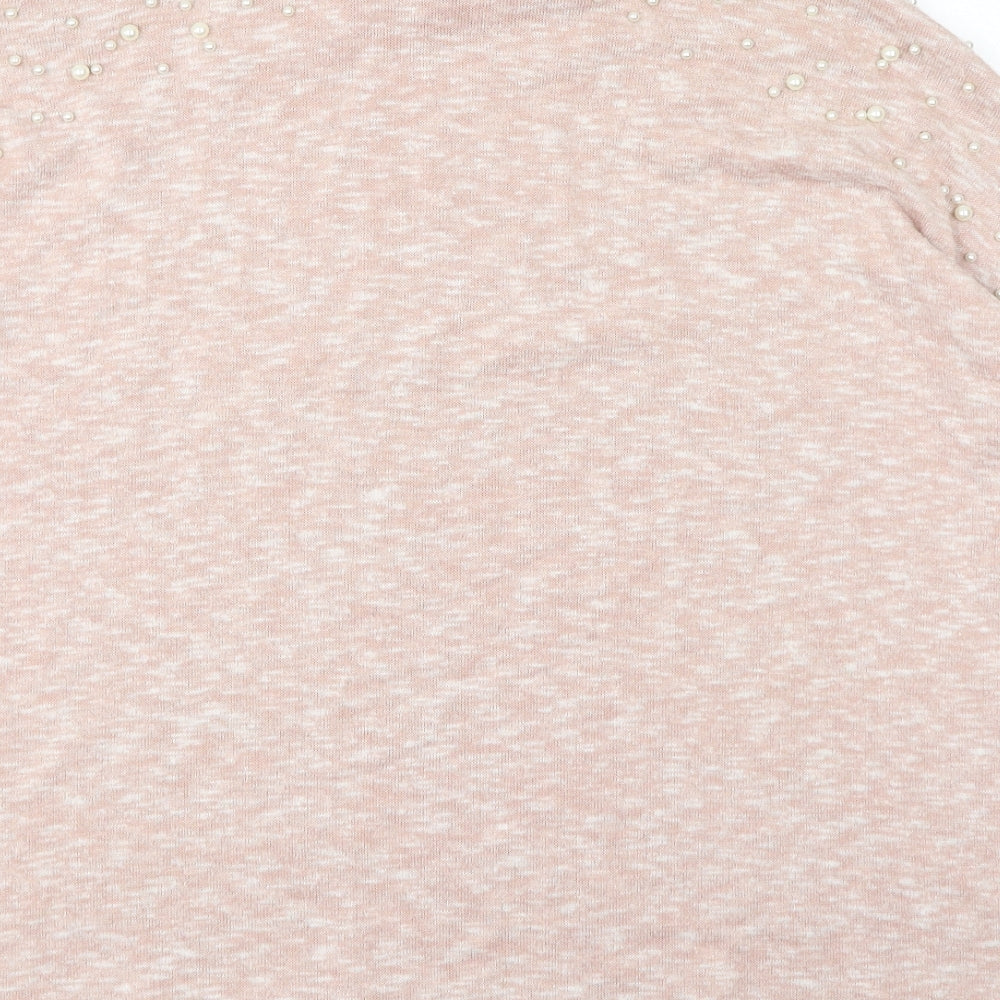 H&M Womens Pink Round Neck Polyester Pullover Jumper Size M