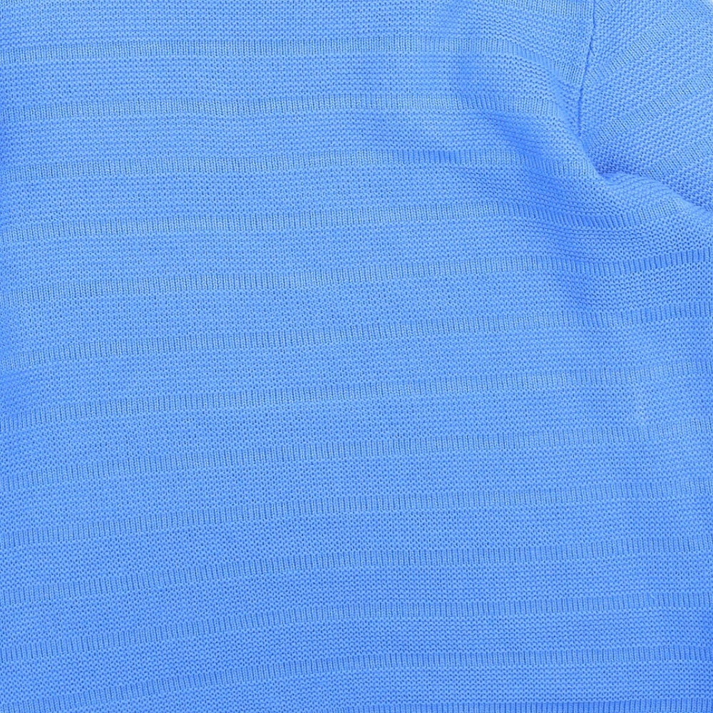 hle Womens Blue Round Neck Acrylic Pullover Jumper Size M