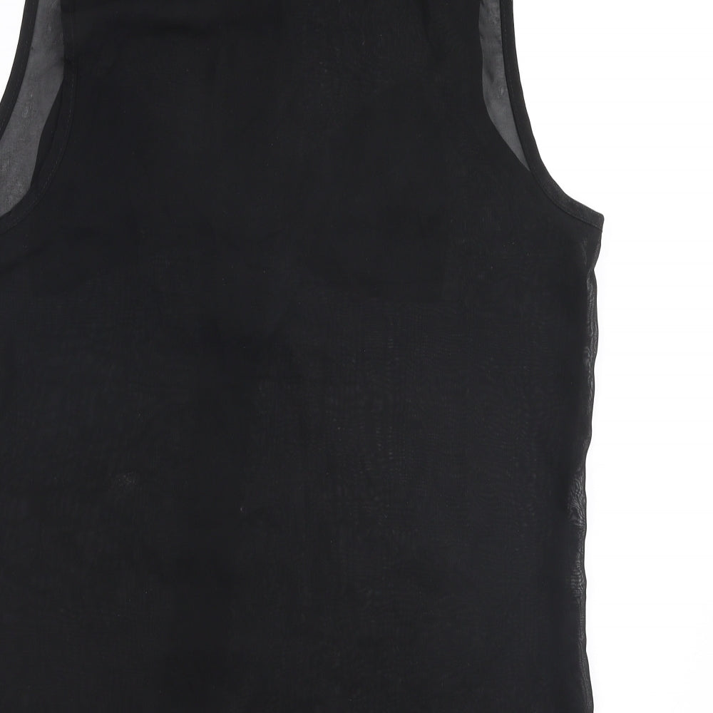 RT Womens Black Polyester Basic Blouse Size XL Collared