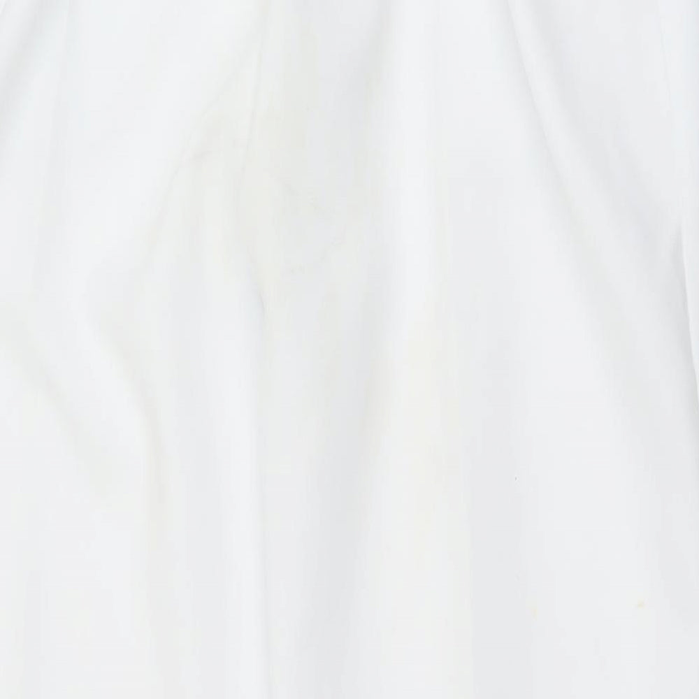 Preworn Womens White Polyester Trousers Size 16 L26 in Regular