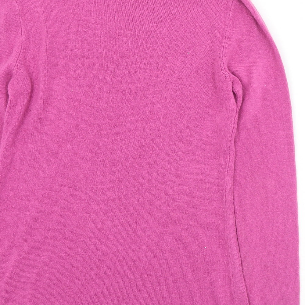 Matalan Womens Pink Mock Neck Acrylic Pullover Jumper Size 12
