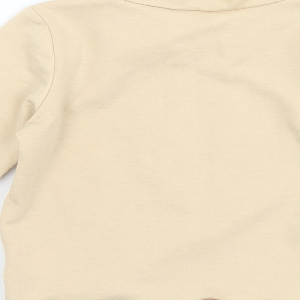SHEIN Girls Brown Animal Print Polyester Basic T-Shirt Size 9-12 Months Mock Neck - Hey