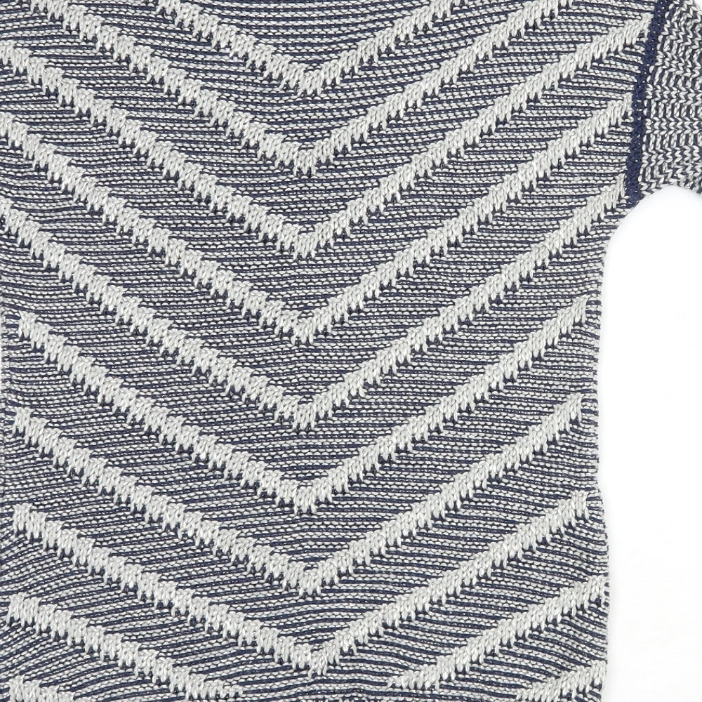 Per Una Womens Blue Acrylic Basic T-Shirt Size S Round Neck