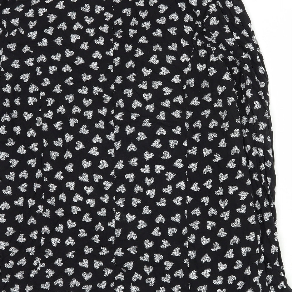 Primark Womens Black Geometric Jacket Blazer Size 14 Button