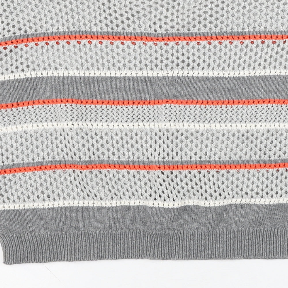Greencoast Womens Grey Round Neck Acrylic Pullover Jumper Size S