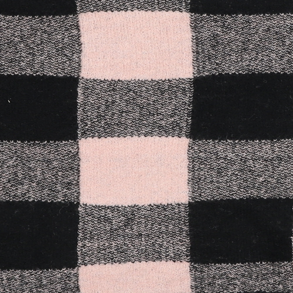 H&M Womens Multicoloured Round Neck Check Acrylic Pullover Jumper Size 12