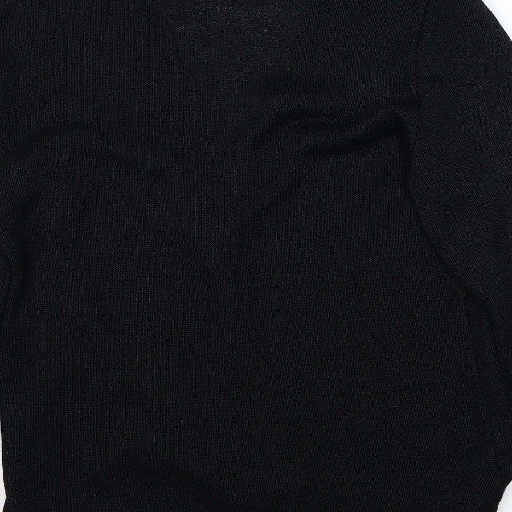 George Womens Black V-Neck Cotton Cardigan Jumper Size 16