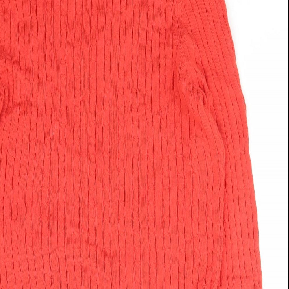Maine Womens Red Collared Cotton Pullover Jumper Size 12 - Debenhams