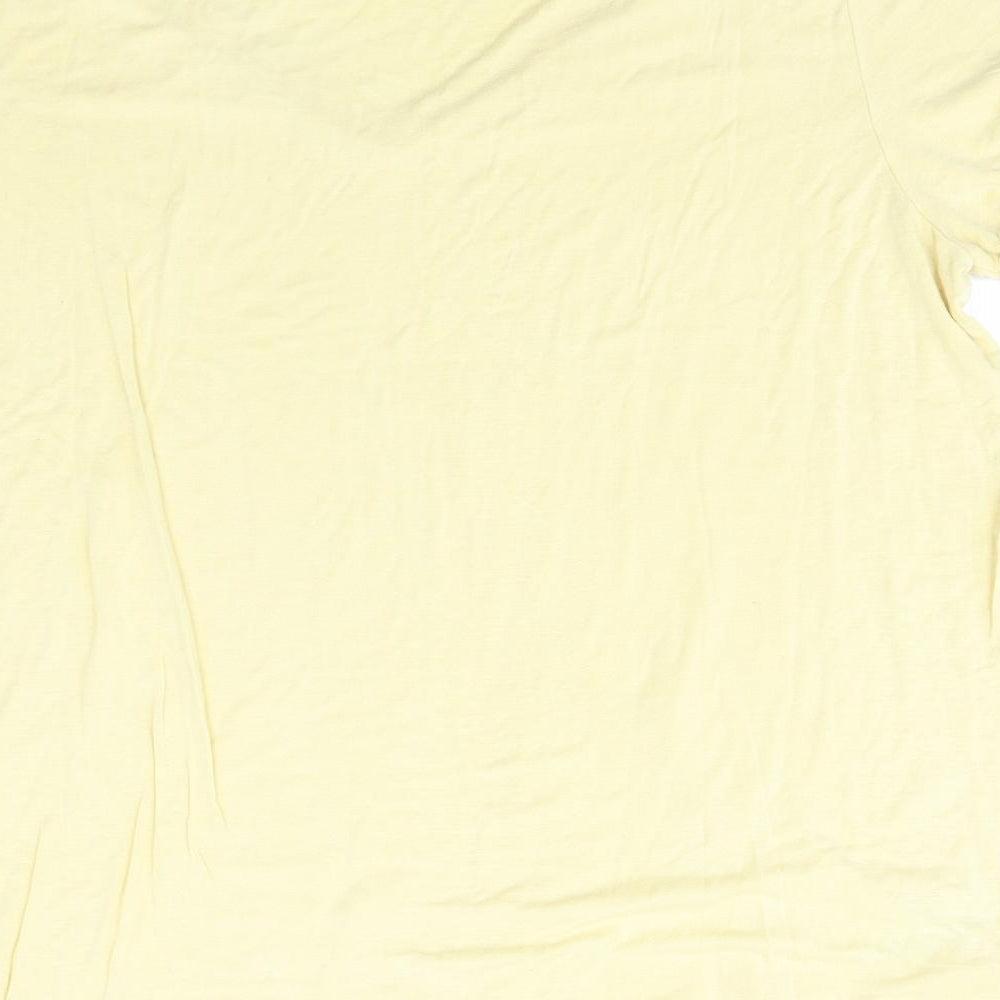Soft & Sexy Womens Yellow Viscose Basic T-Shirt Size XL Collared