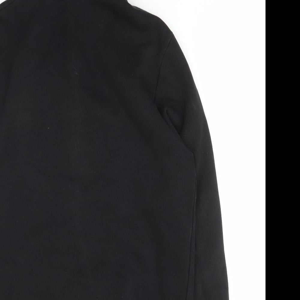 TRC Womens Black Roll Neck Cotton Full Zip Jumper Size M