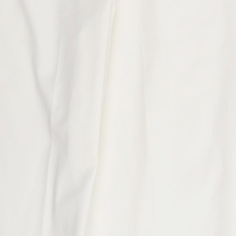 ASOS Womens Ivory Polyester Trousers Size S L27 in Regular Zip